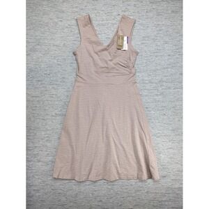 Patagonia Ponk Stripe Organic Cotton Porch Song Pullover‎ Vneck Dress SMALL